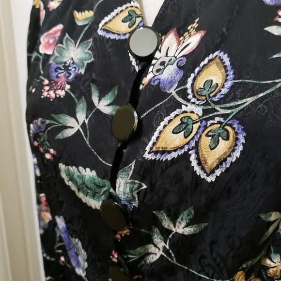 Vintage Liz Claiborne Suit • Black Floral • 2 pieces • 80s • Sz 6 - Picture 5 of 9